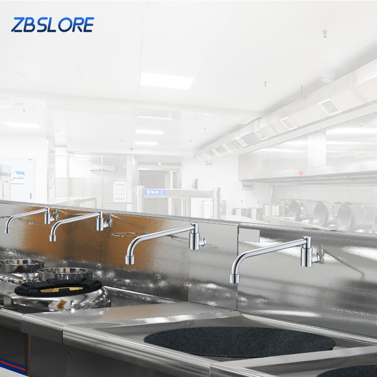 Wok Faucets Factory Wall Mount Chinese Wok Range Automatic Swing