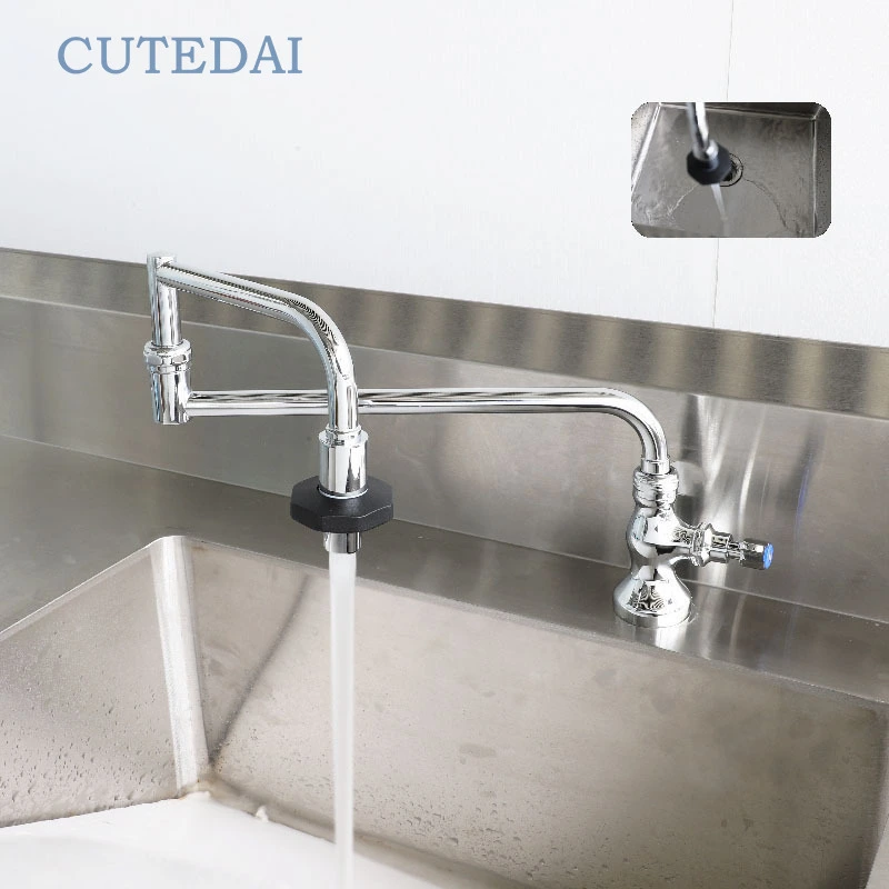 Rubinetto Da Cucina Con Beccuccio Estensibile - Ottone Cromato, Miscelatore Foro Singolo, Girevole 360° - Foto 2