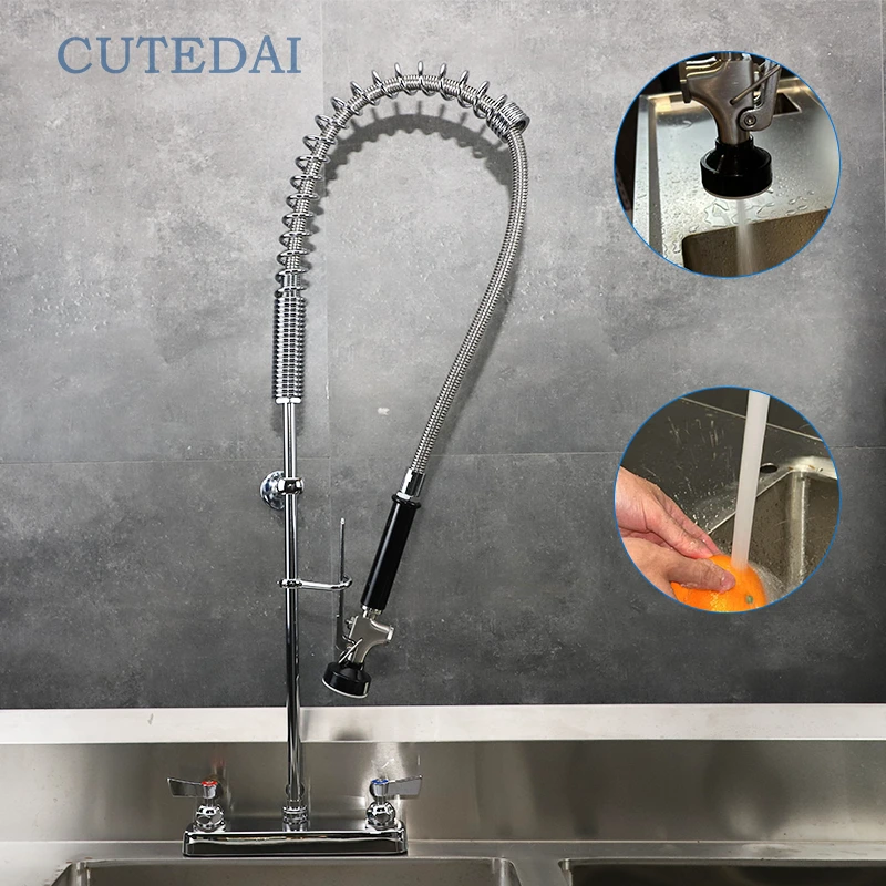 Best Brass Deck Mount Pre Rinse Commercial Faucet Installation Brands Sink Kitchen Dishwasher For Restaurant With Spray 1