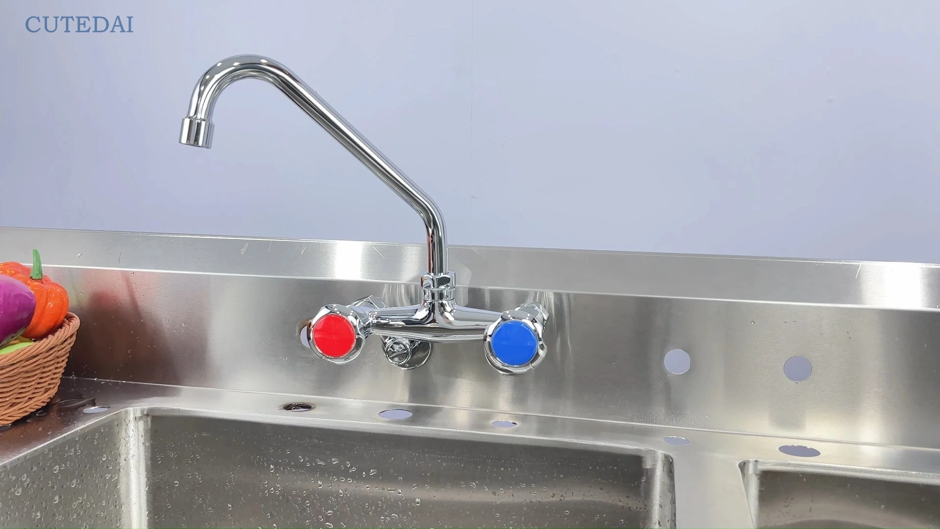 Современный двухрычажный смеситель с изливом 3-8 дюймов, хромированный, с широким носиком, латунный, с креплением на 2 отверстия 1