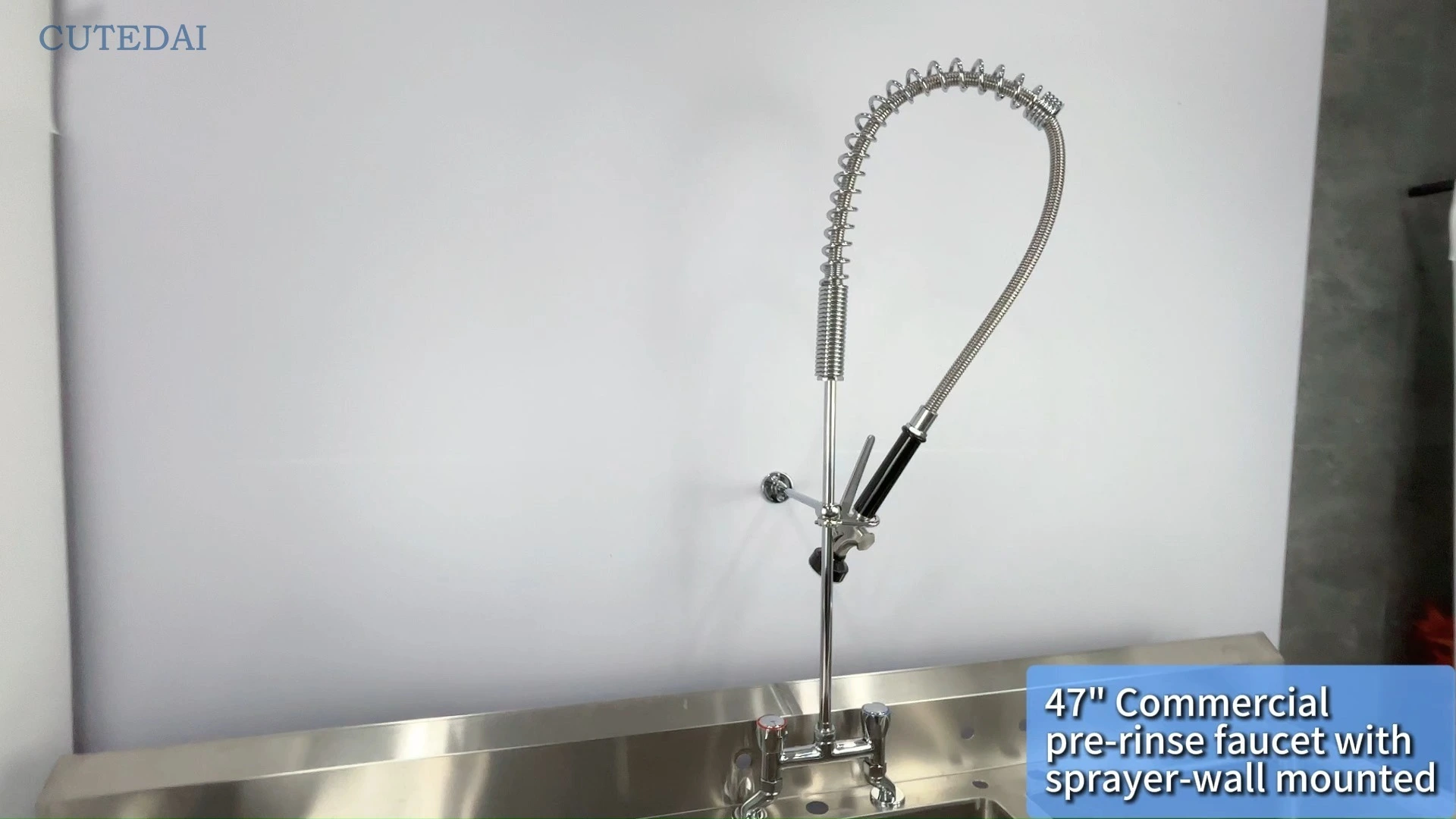 صنبور حوض مطبخ فندق تجاري صديق للبيئة من النحاس والكروم مع بخاخ شطف مسبق، وعاء حشو إضافي للاستخدام في الحمام 1