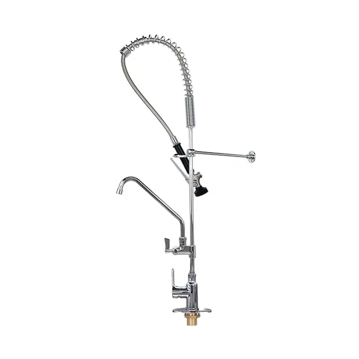 Pre-Rinse Commercial Kitchen Faucet With High Pressure Pull Down Sprayer - Disherwasher Faucet, Brass Kitchen Faucet - View #5